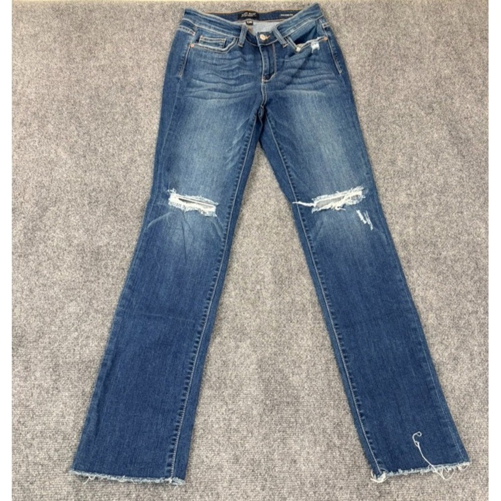 Judy Blue Jeans Women Straight Fit‎ Stretch Raw Hem Style # JB82421DK Size 7/28